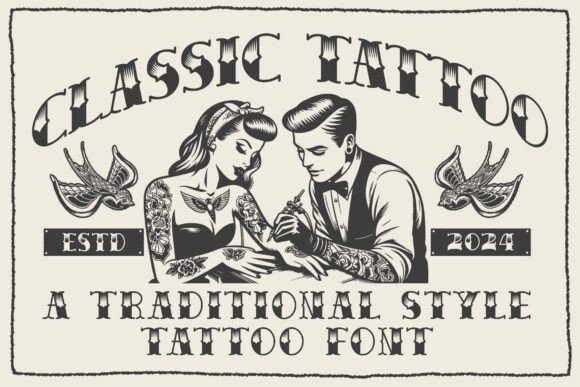Classic Tattoo: A Timeless Font for Professional Branding and Design Projects
