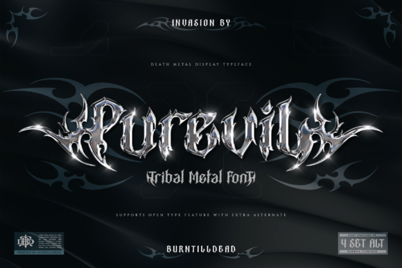 Purevil: A Bold and Modern Tribal Metal Font for Impactful Designs