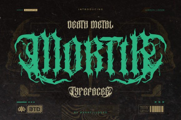 Unleashing the Power of Mortir: A Bold Death Metal Font for Visual Impact